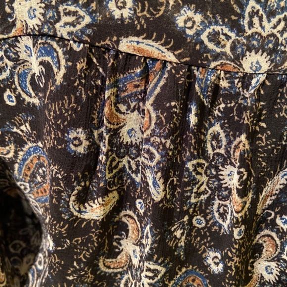 NWT FREE PEOPLE Lolita Printed Volume Sleeve Peasant Blouse XS - Picture 11 of 11